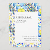 Mediterraanse citroen repetitie diner uitnodiging (Voorkant / Achterkant)