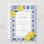 Mediterraanse citroen repetitie diner uitnodiging (Achterkant)