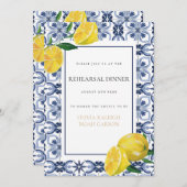 Mediterraanse citroen repetitie diner uitnodiging (Voorkant / Achterkant)