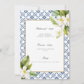 Mediterraanse citroen repetitie diner uitnodiging (Achterkant)