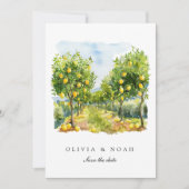 Mediterraanse citroen Save The Date Bruiloft Kaart (Voorkant)