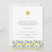 Mediterraanse citroen Save The Date Bruiloft Kaart (Achterkant)