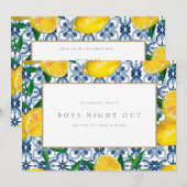 Mediterraanse citroen Tegels Bachelor Party Kaart (Voorkant / Achterkant)