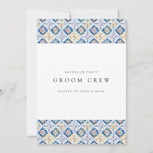 Mediterraanse citroen Tegels Bachelor Party Kaart (Voorkant)