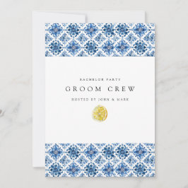 Mediterraanse citroen Tegels Bachelor Party Kaart