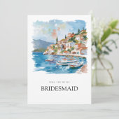 Mediterraanse citroen Tegels bruidsmeisje voorstel Save The Date (Staand voorkant)