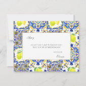 Mediterraanse citroen Tegels bruidsmeisje voorstel Save The Date (Achterkant)