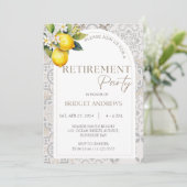 Mediterraanse citroen Tegels Pensioen Party Vrouwe Kaart (Staand voorkant)