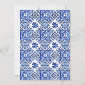 Mediterraanse citroenen Blauwe Tegels Bruiloft Kaart (Achterkant)