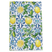 Mediterraanse citroenen blauwe tegels medium cadeauzakje (Voorkant)