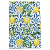 Mediterraanse citroenen blauwe tegels medium cadeauzakje (Achterkant)