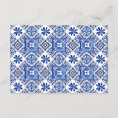 Mediterraanse citroenen Blauwe Tegels Trouwgegeven Informatiekaartje (Achterkant)