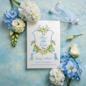 Mediterraanse Foto/Crest Trouwkaart Save the Date Kaart