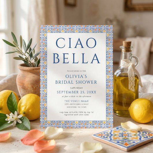 Mediterraanse Italiaanse Ciao Bella Bruiloftsshowe Kaart