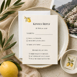 Mediterraanse Italiaanse Kust Luxe Trouwdag RSVP Kaartje