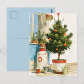 Mediterraanse Kerstboom op het Dak Briefkaart (Voorkant / Achterkant)