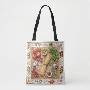 Mediterraanse Keuken Italiaanse Pasta Ingrediënten Tote Bag