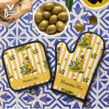 Mediterraanse olijfolie met gele streep personalis