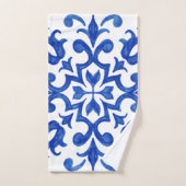 Mediterraanse Portugese Blauwe Tegel Bad Handdoek (Handdoek)