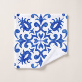 Mediterraanse Portugese Blauwe Tegel Bad Handdoek (Wasdoekje)