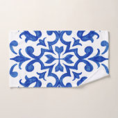 Mediterraanse Portugese Blauwe Tegel Bad Handdoek (Handdoek)