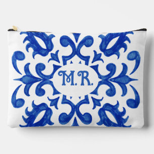 Mediterraanse Portugese Blauwe Tegel Monogram Etui