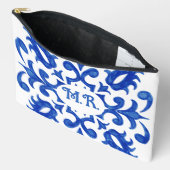 Mediterraanse Portugese Blauwe Tegel Monogram Etui (Open)