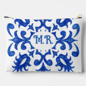 Mediterraanse Portugese Blauwe Tegel Monogram Etui (Achterkant)