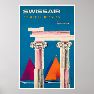 Mediterraanse Print Zwitserse Lucht Reizen Poster 