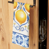 Mediterraanse tegel citroen theedoek