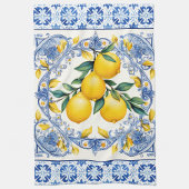 Mediterraanse tegel citroenen theedoek