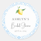 Mediterraanse Tegels Citroen Bruidsfeest Sticker (Voorkant)