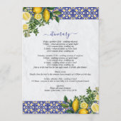 Mediterraanse Tegels Citroen Trouw Itinerary Programmakaart (Achterkant)