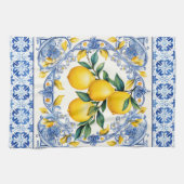 Mediterraanse Tegels Citroenen Theedoek (Horizontaal)
