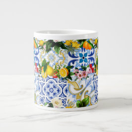 Mediterraanse tegels, majolica, Siciliaanse stijl Grote Koffiekop