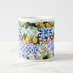 Mediterraanse tegels, majolica, Siciliaanse stijl Grote Koffiekop