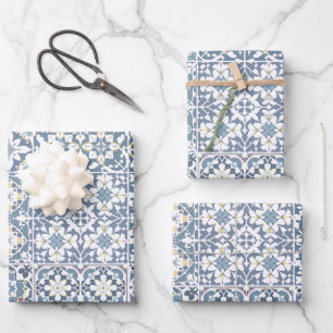 Mediterraanse Tegels, Marokkaans, Majolica, Azulej Inpakpapier Vel