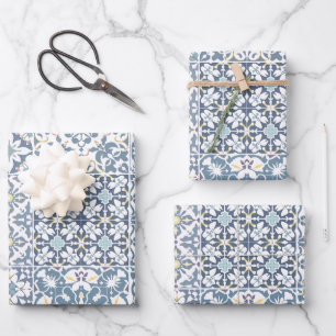 Mediterraanse Tegels, Marokkaans, Majolica, Azulej Inpakpapier Vel