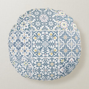 Mediterraanse tegels, Marokkaans, Majolica, Azulej Rond Kussen