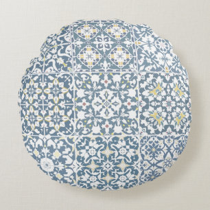Mediterraanse tegels, Marokkaans, Majolica, Azulej Rond Kussen