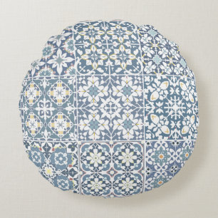 Mediterraanse tegels, Marokkaans, Majolica, Azulej Rond Kussen