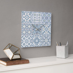Mediterraanse Tegels, Marokkaans, Majolica, Azulej Vierkante Klok