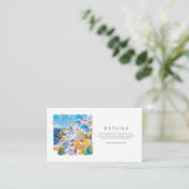 Mediterraanse Waterverf bruiloft details Informatiekaartje (Staand voorkant)