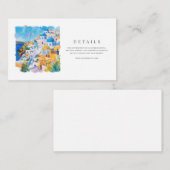 Mediterraanse Waterverf bruiloft details Informatiekaartje (Voorkant / Achterkant)