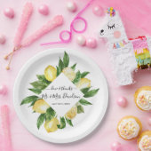 Mediterraanse Waterverf Citroen Tropische Bruiloft Papieren Bordje (Feest)