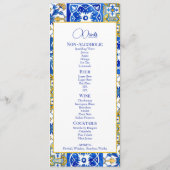 Mediterraanse zomer moderne tegel Flat Menu (Achterkant)