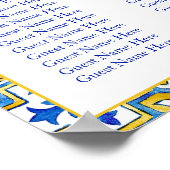 Mediterraanse zomer moderne tegel zitkaarten poster (Hoek)