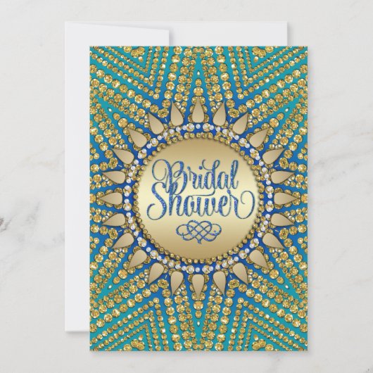 Mediterraanse Zon Goud Glitter Bruidsbruiloft Kaart (Voorkant)