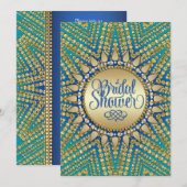 Mediterraanse Zon Goud Glitter Bruidsbruiloft Kaart (Voorkant / Achterkant)