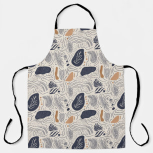 Mediterrane Abstracte Natuur All-Over Print Schort